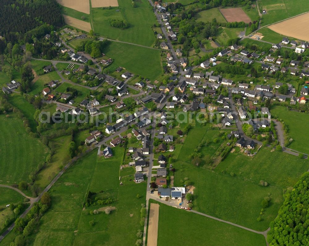 Steinebach an der Wied from above - City view from Steinebach an der Wied in the state Rhineland-Palatinate