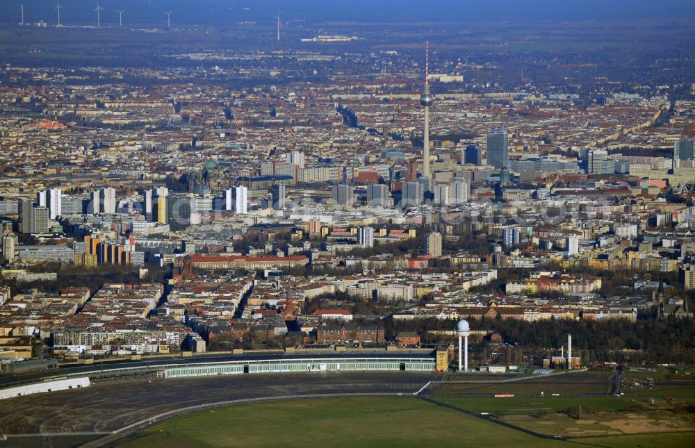 Berlin Tempelhof from the bird's eye view: View of the disused airport Berlin - Tempelhof