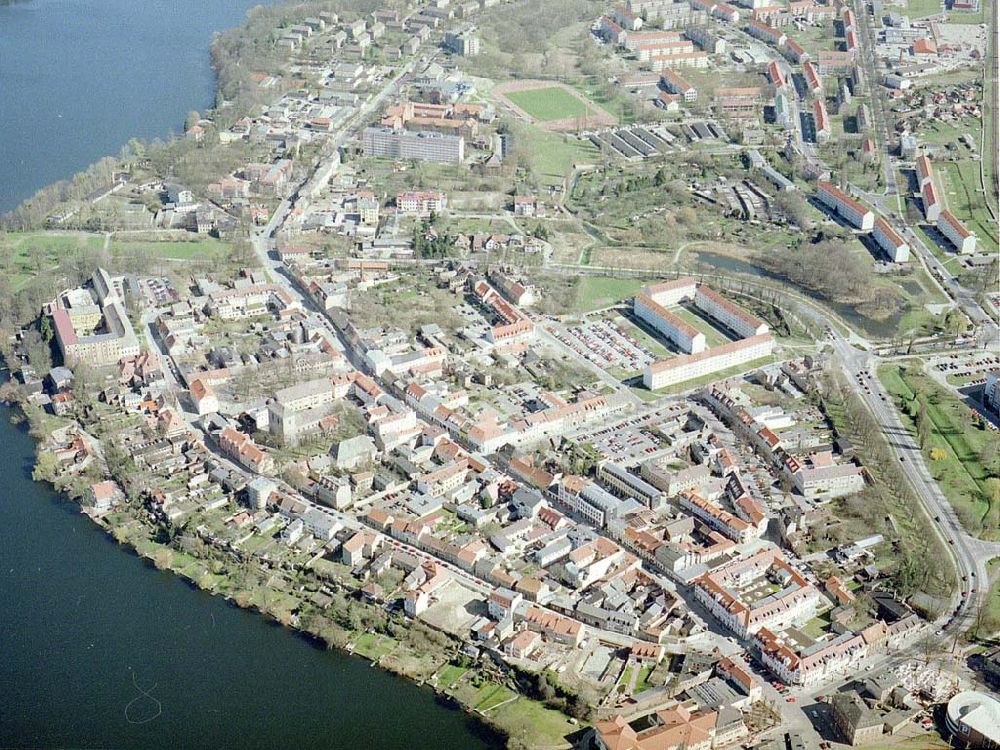 Strausberg / Brandenburg from the bird's eye view: Stadtansicht von Strausberg.