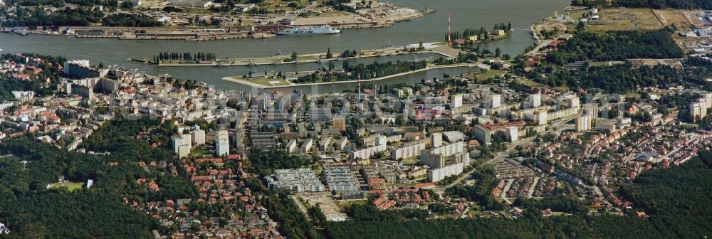 Swinemünde from above - SWINOUJSCIE 02.06.2011 Townscape of Swinoujscie at the Baltic Sea coast in Poland