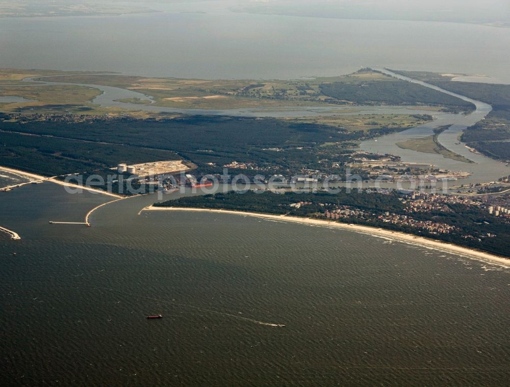 Swinemünde from the bird's eye view: SWINOUJSCIE 02.06.2011 Townscape of Swinoujscie at the Baltic Sea coast in Poland