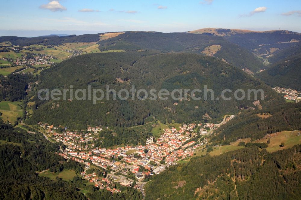 Aerial photograph Todtnau - City view of Todtnau in the state Baden-Wuerttemberg. The holiday resort is located in the southern Black Forest in the valley of the Wiese