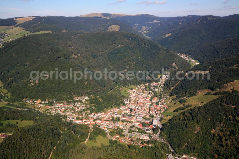 Aerial photograph Todtnau - City view of Todtnau in the state Baden-Wuerttemberg. The holiday resort is located in the southern Black Forest in the valley of the Wiese