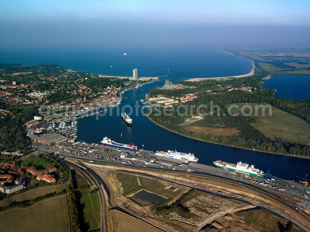 Aerial image Lübeck - Travemünde - City view of Travemünde, a Fr. of Lübeck at the mouth of the Trave in Lübeck Bay in the state of Schleswig-Holstein