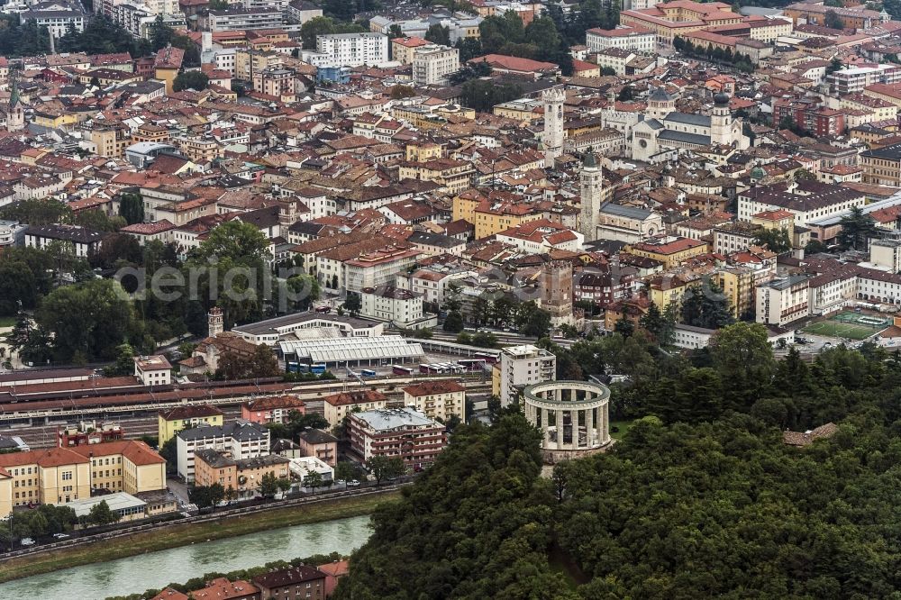 Trient from the bird's eye view: View of the city Trient in Trentino-South Tyrol in Italy. The Etsch river is flowing through the city