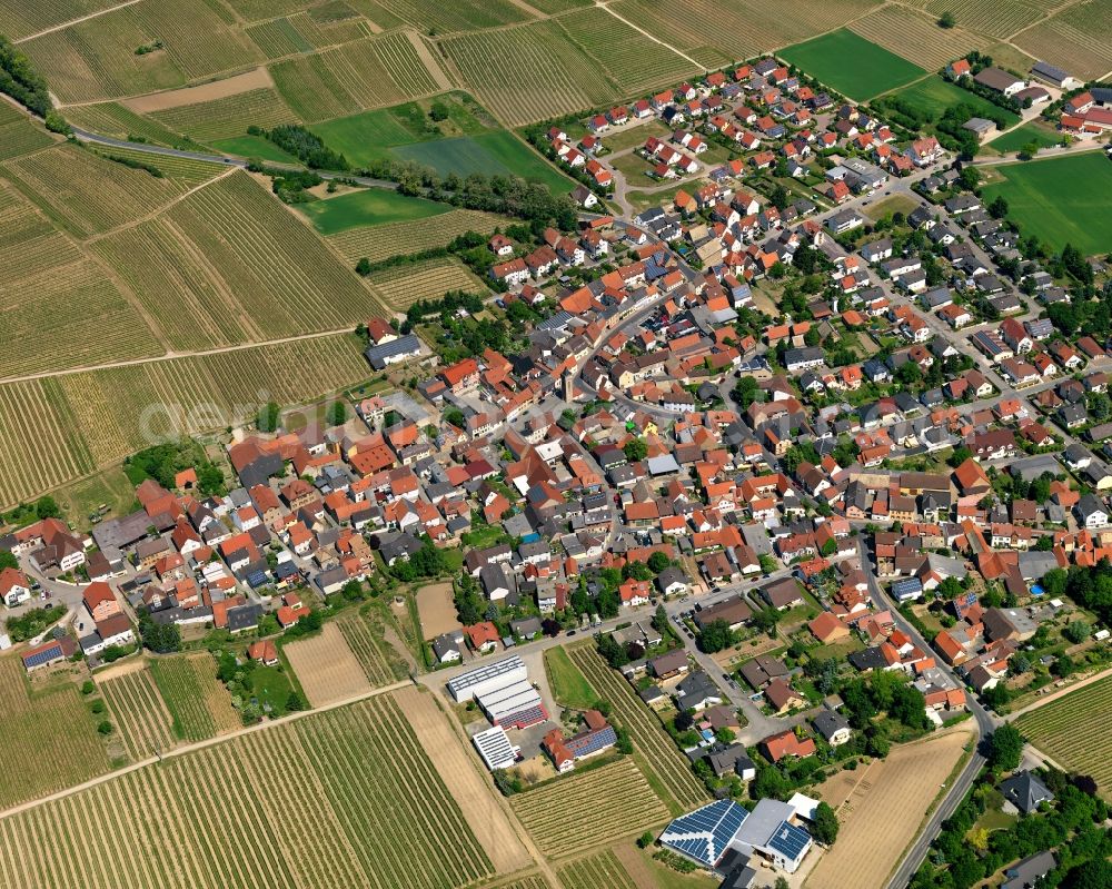 Udenheim from the bird's eye view: City view from Udenheim in the state Rhineland-Palatinate