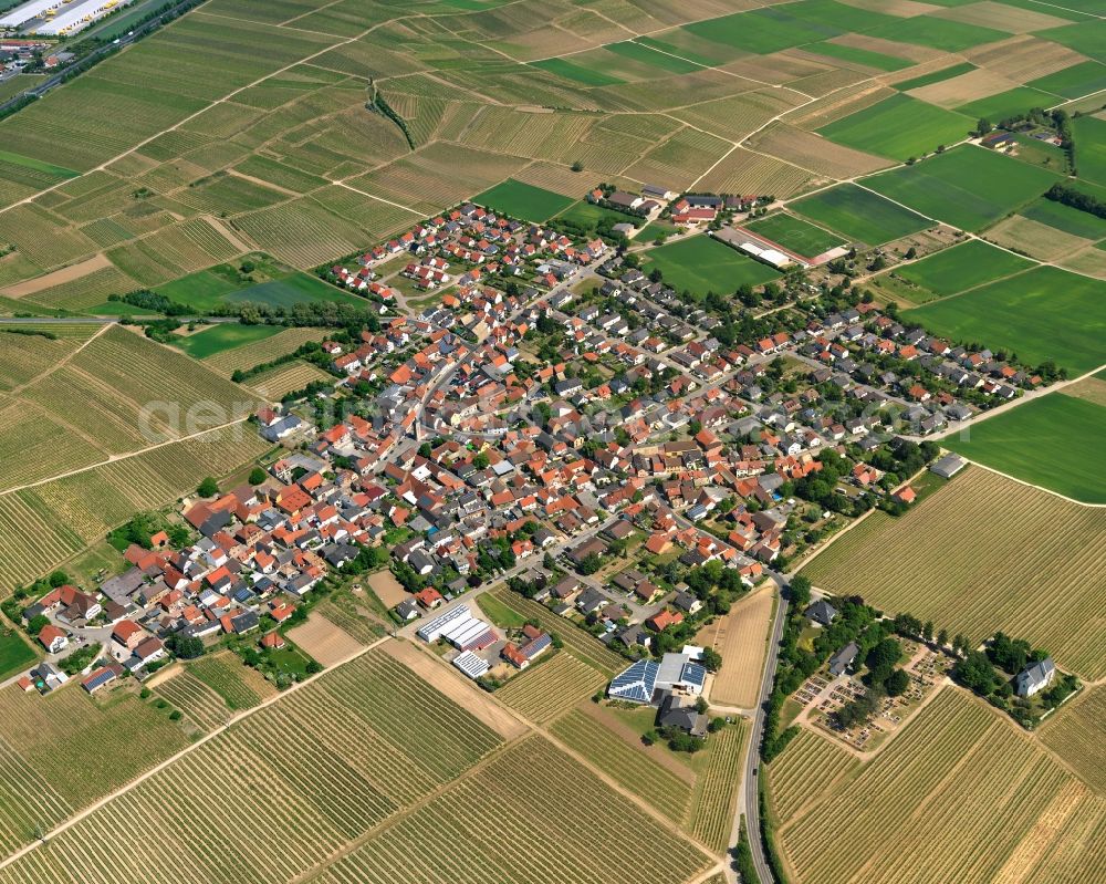 Aerial image Udenheim - City view from Udenheim in the state Rhineland-Palatinate