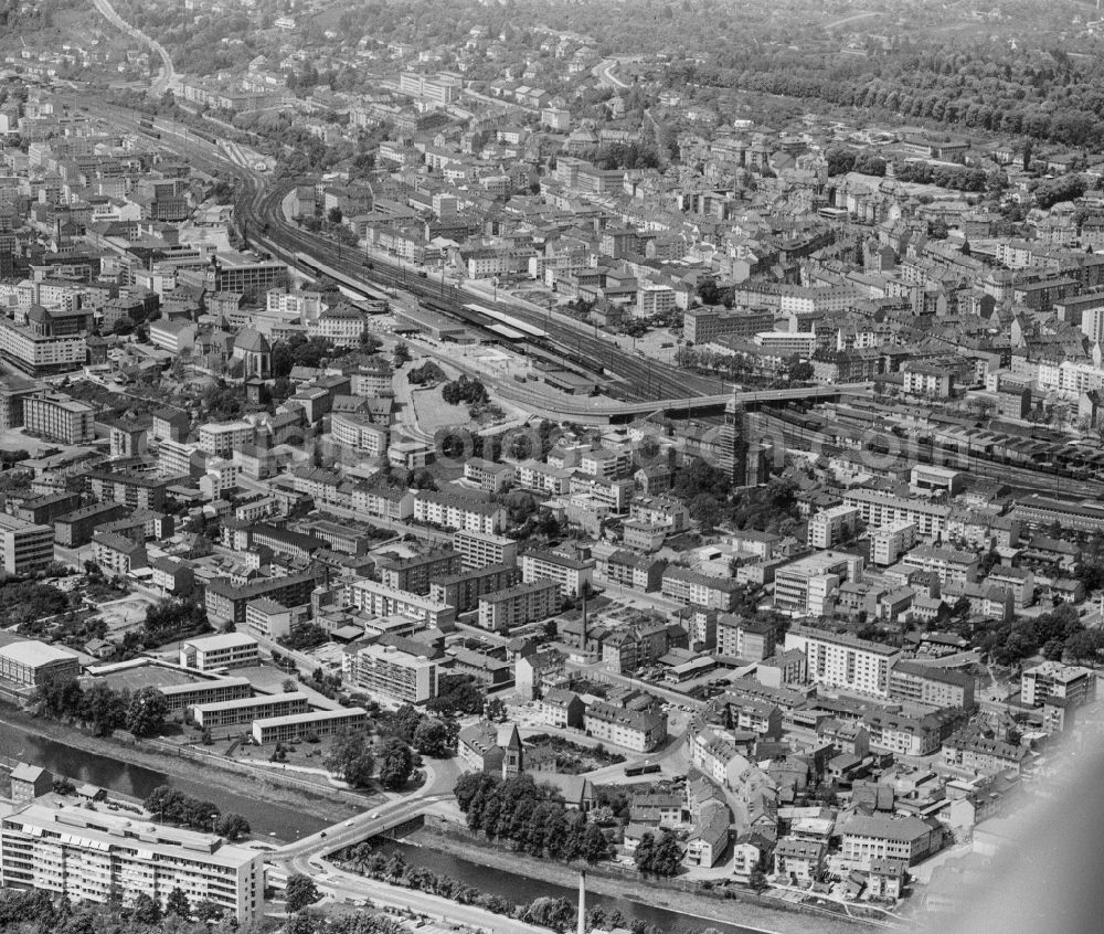 Pforzheim from the bird's eye view: City view on the river bank of Enz in Pforzheim in the state Baden-Wuerttemberg, Germany