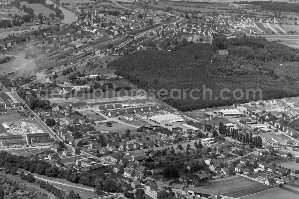 Bad Friedrichshall from the bird's eye view: City view on the river bank of Kocher in Bad Friedrichshall in the state Baden-Wuerttemberg, Germany