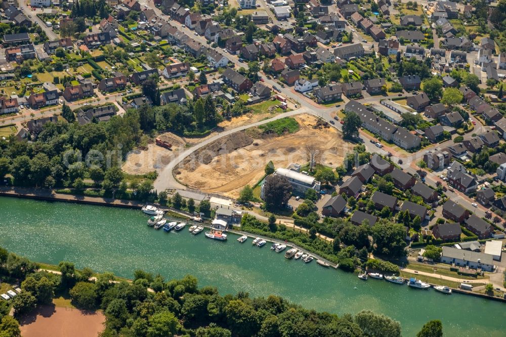 Aerial photograph Dorsten - City view on the river bank of Lippe in Dorsten in the state North Rhine-Westphalia, Germany