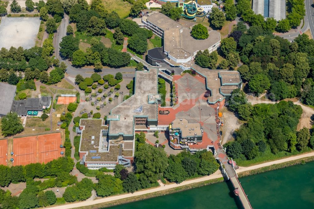 Aerial photograph Dorsten - City view on the river bank of Lippe in Dorsten in the state North Rhine-Westphalia, Germany