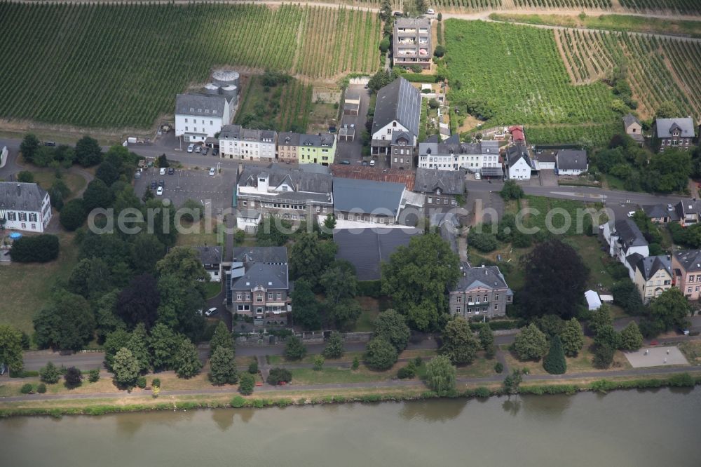 Aerial image Traben-Trarbach - City view on the river bank of the river Mosel in Traben-Trarbach in the state Rhineland-Palatinate, Germany