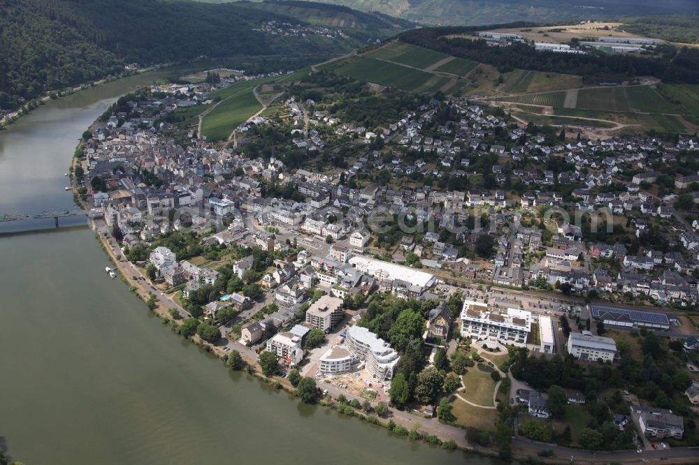 Aerial image Traben-Trarbach - City view on the river bank of the river Mosel in Traben-Trarbach in the state Rhineland-Palatinate, Germany