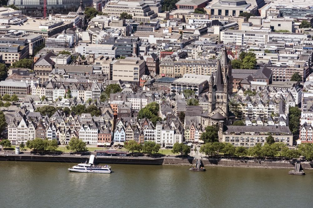 Köln from above - City view on the river bank Rhine in Cologne in the state North Rhine-Westphalia, Germany