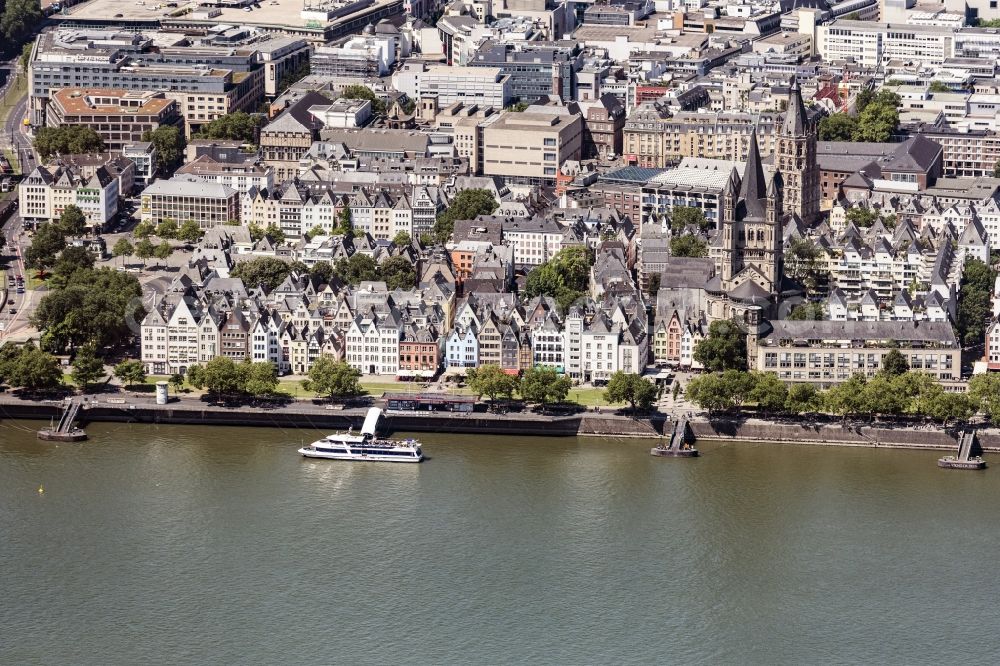 Köln from above - City view on the river bank Rhine in Cologne in the state North Rhine-Westphalia, Germany