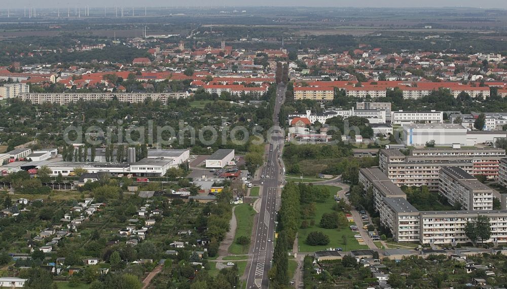 Aerial image Bernburg (Saale) - City view on the river bank of Saale in Bernburg (Saale) in the state Saxony-Anhalt, Germany