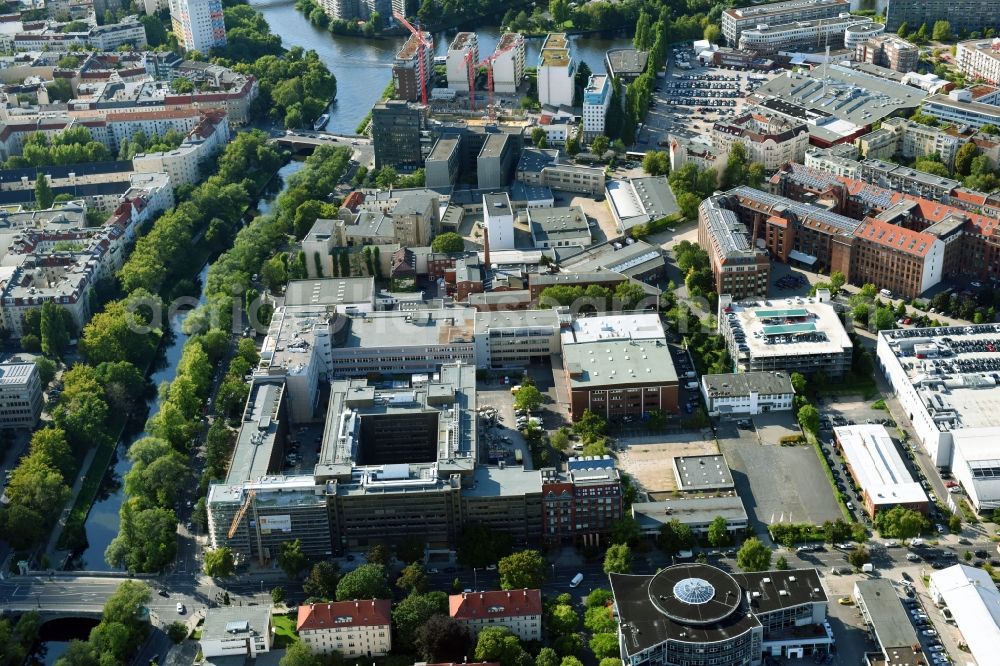 Berlin from above - City view on the river bank of Spree River in Berlin, Germany