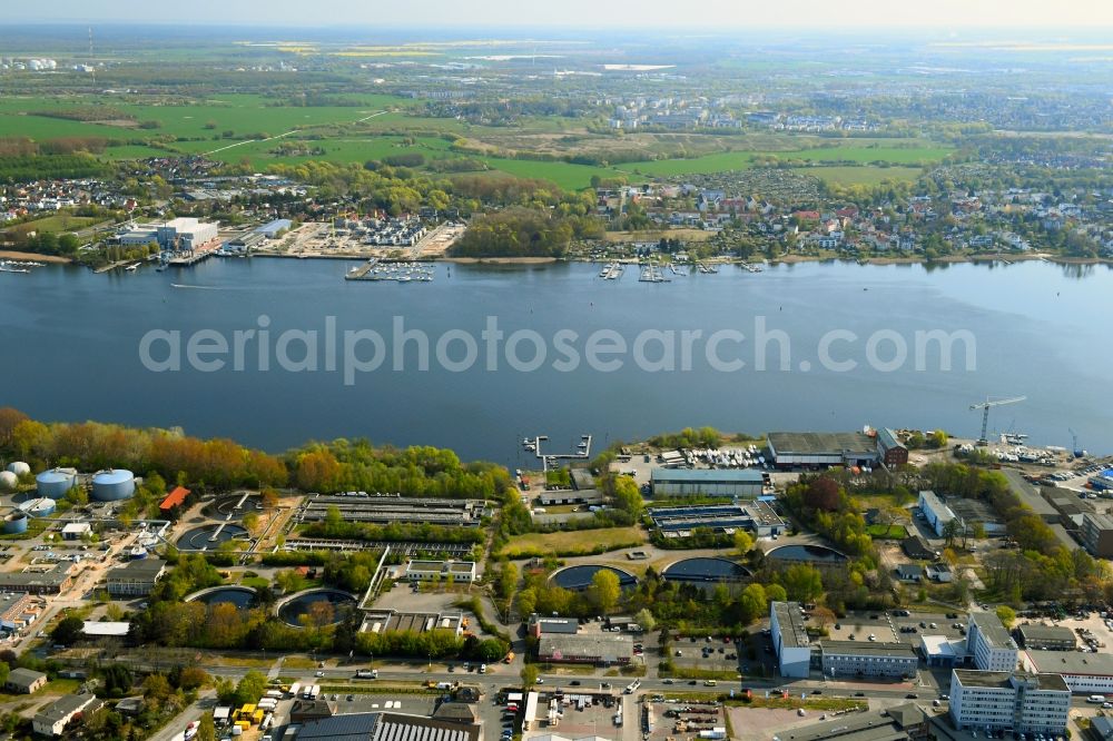 Rostock from above - City view on the river bank of Unterwarnow in the district Reutershagen in Rostock in the state Mecklenburg - Western Pomerania, Germany