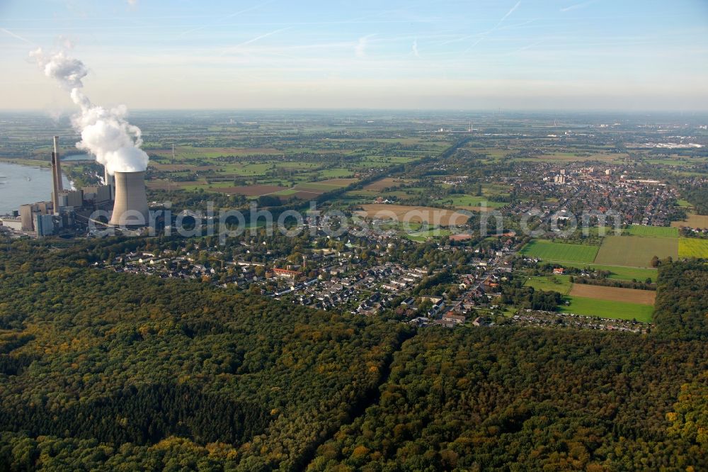 Aerial image Voerde - City view of Voerde in the state of North Rhine-Westphalia