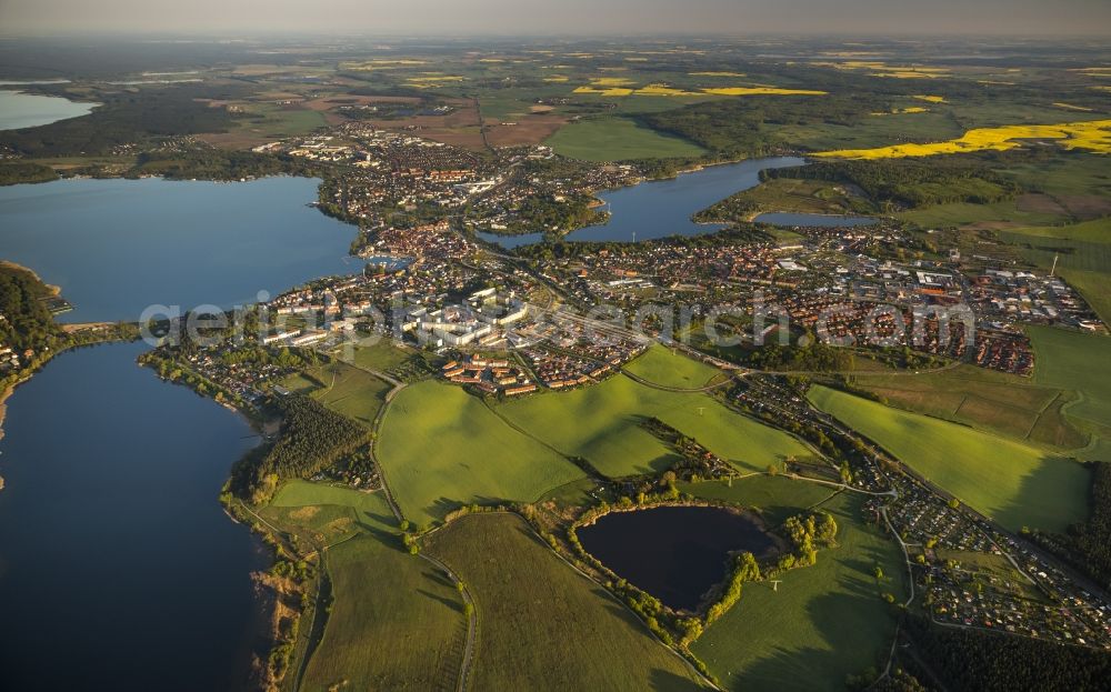 Aerial image Waren (Müritz) - City center in Waren (Mueritz) at the Mecklenburg Lake District in the state of Mecklenburg-Western Pomerania