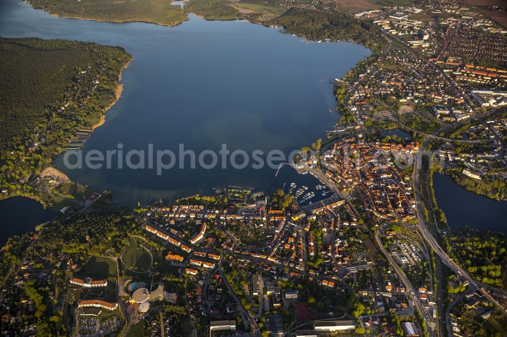 Aerial image Waren (Müritz) - City center in Waren (Mueritz) at the Mecklenburg Lake District in the state of Mecklenburg-Western Pomerania