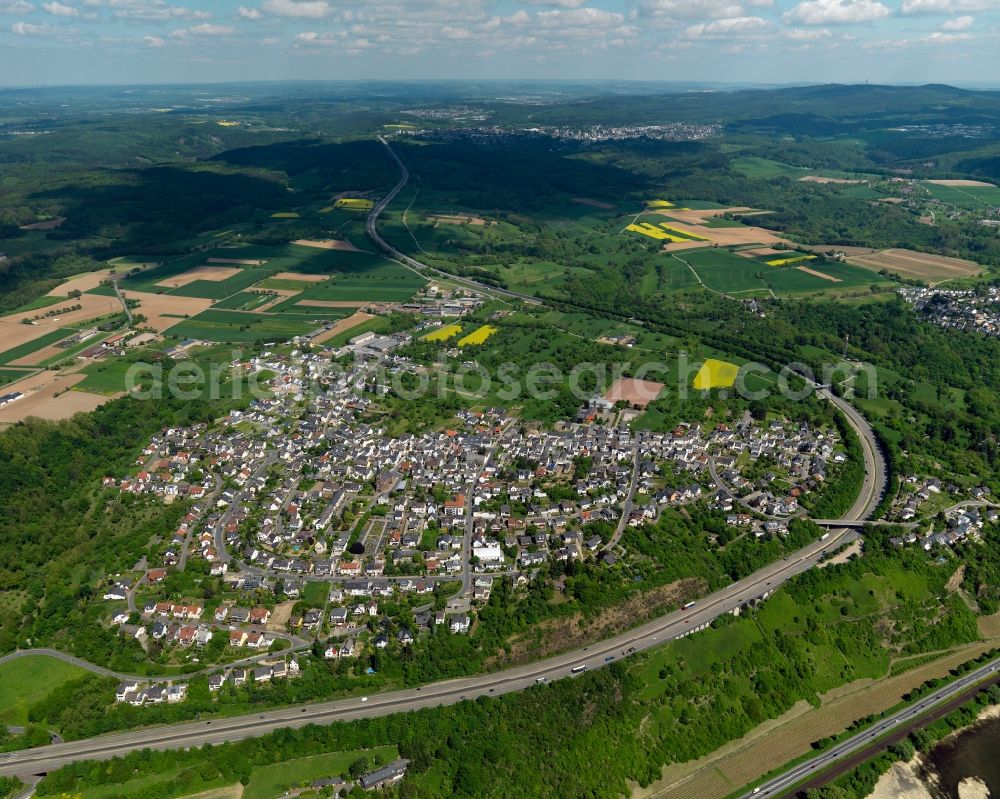 Aerial image Weitersburg - Cityscape of Weitersburg at the BAB48 in Rhineland-Palatinate