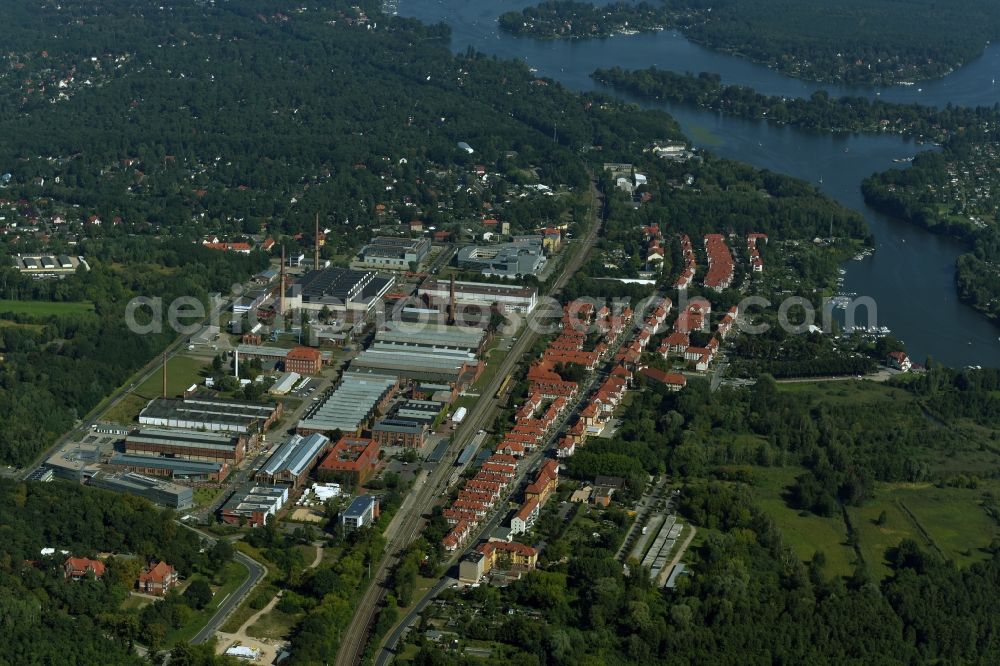 Aerial image Wildau - Cityscape of the local technical university Wildau (FH) and listed Schwartzkopff settlement in Wildau in Brandenburg