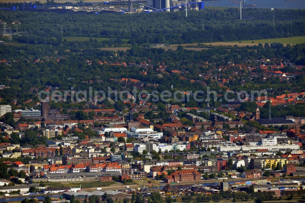 Aerial image Wilhelmshaven - Cityscape of Wilhelmshaven on the North Sea coast in the state of Lower Saxony