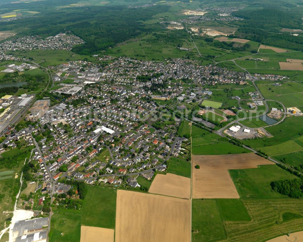 Aerial image Wirges - City view from Wirges in the state Rhineland-Palatinate