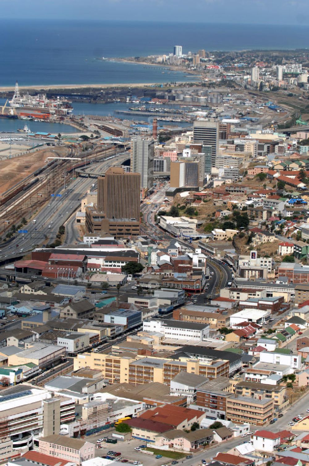 Port Elizabeth from above - View of a housing and industrial area on the Settlers Highway in Port Elizabeth