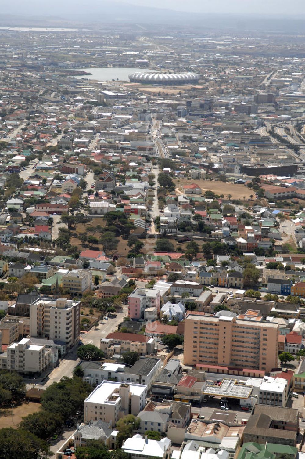 Port Elizabeth from the bird's eye view: View of the town Millard Grange and Mount Croix across from the Settlers Highway in Port Elizabeth