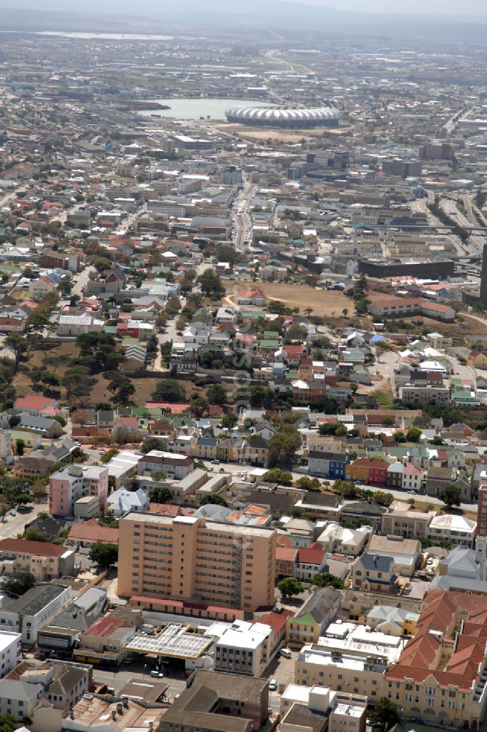 Aerial image Port Elizabeth - View of the town Millard Grange and Mount Croix across from the Settlers Highway in Port Elizabeth