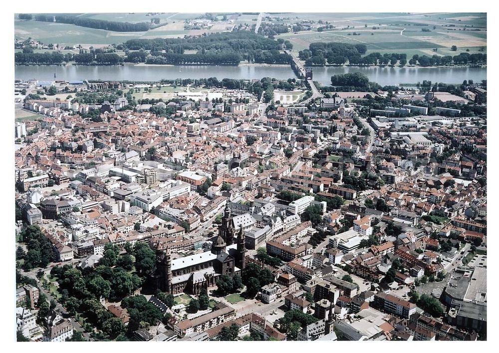 Aerial photograph Worms - Stadtansicht von Worms am Rhein.13.06.00