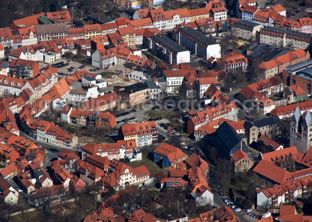 Aerial image Halberstadt - City view from the center of the old town of Halberstadt in Saxony-Anhalt