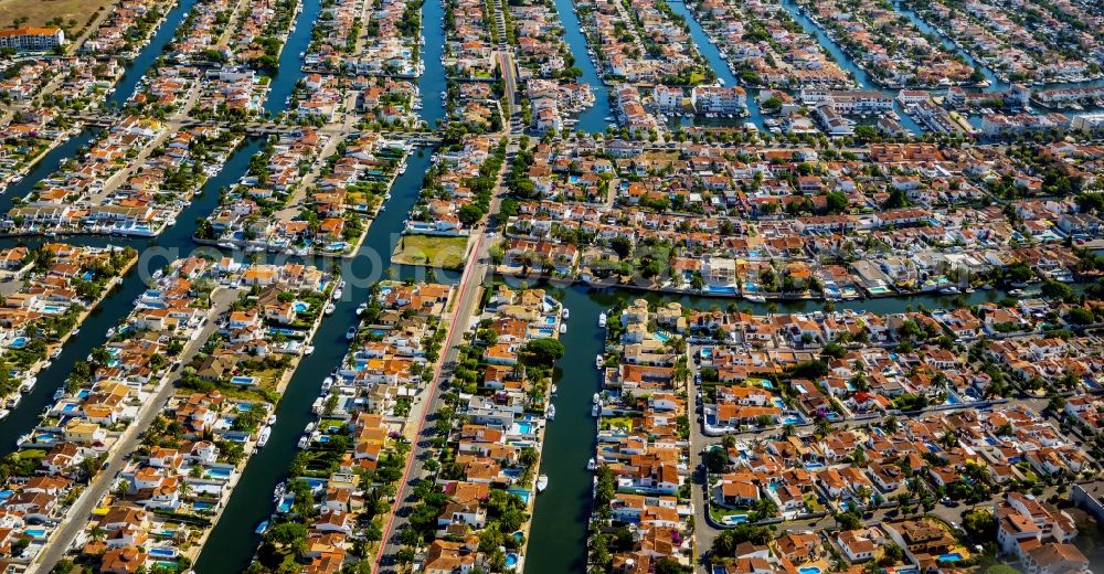 Aerial image Empuriabrava - Cityscape from the center of Empuriabrava in Spain