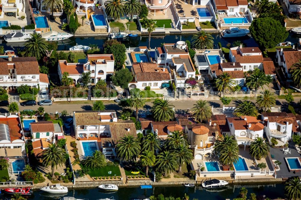 Empuriabrava from above - Cityscape from the center of Empuriabrava in Spain