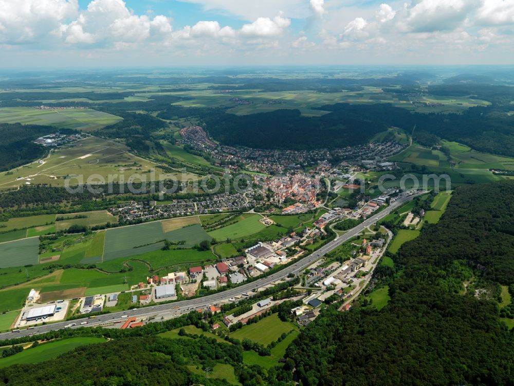 Aerial photograph Greding - View of the city center of Greding in Bavaria