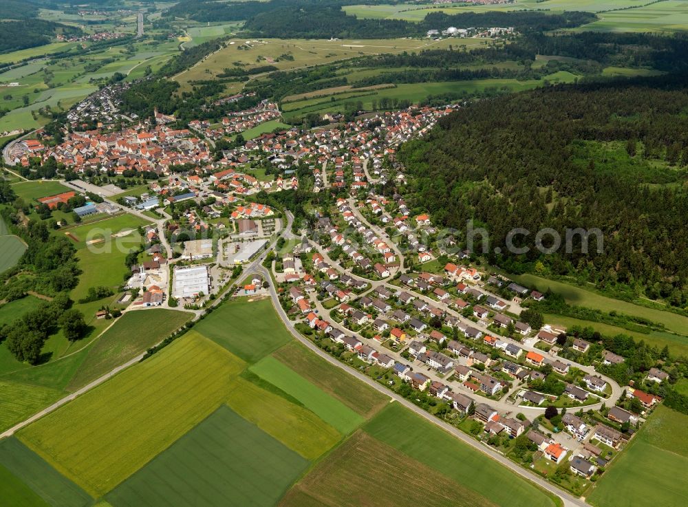 Aerial photograph Greding - View of the city center of Greding in Bavaria