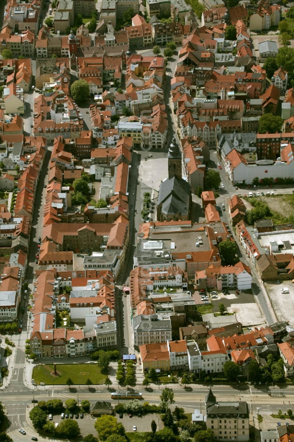 Gotha from above - City view from the center of downtown Gotha in Thuringia