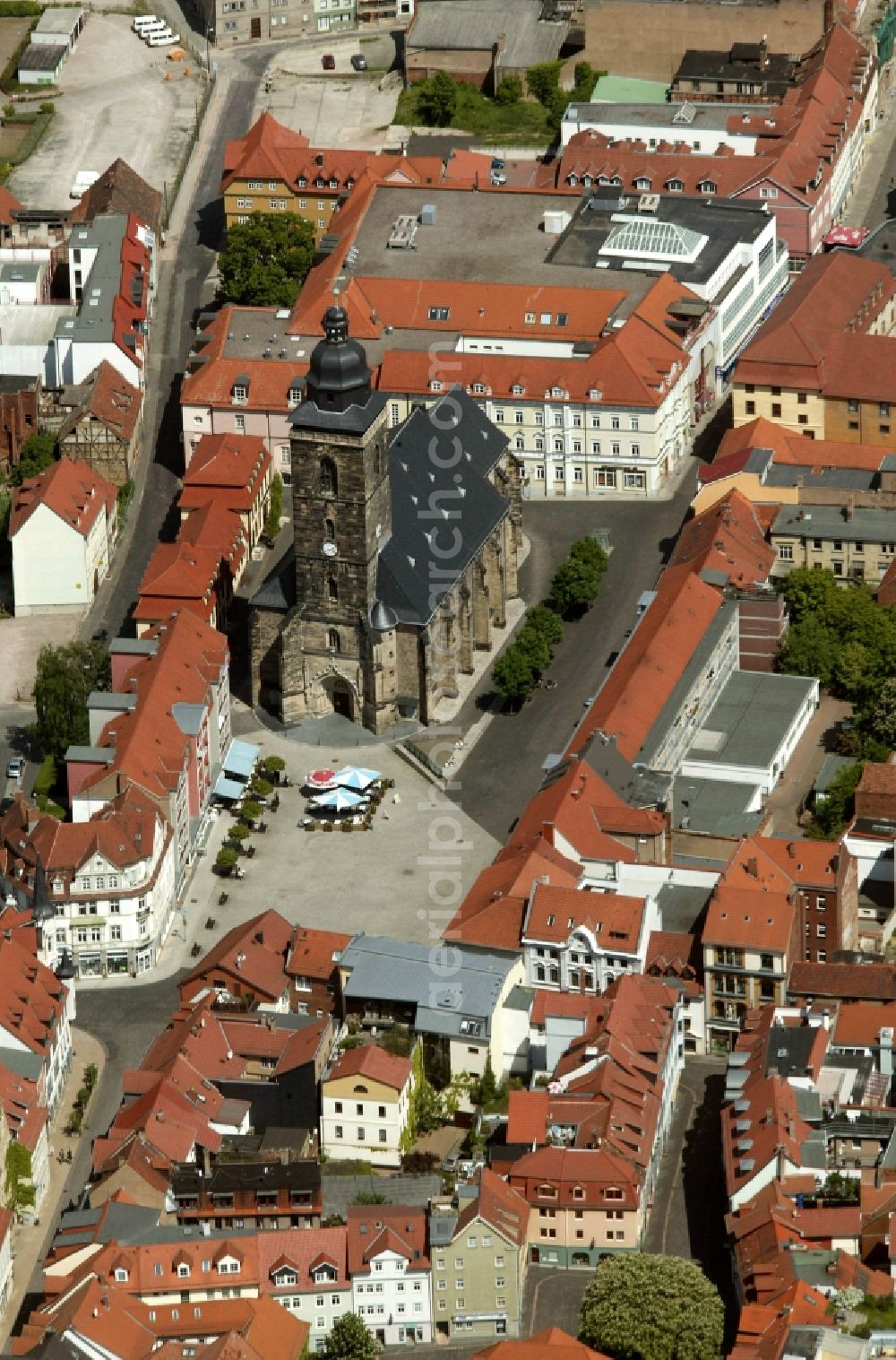 Aerial image Gotha - City view from the center of downtown Gotha in Thuringia