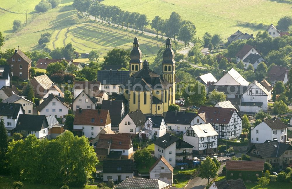 Marsberg from the bird's eye view: City view from the center of Marsberg in North Rhine-Westphalia