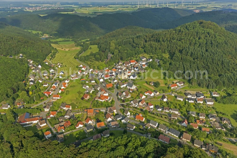 Marsberg from the bird's eye view: City view from the center of Marsberg in North Rhine-Westphalia