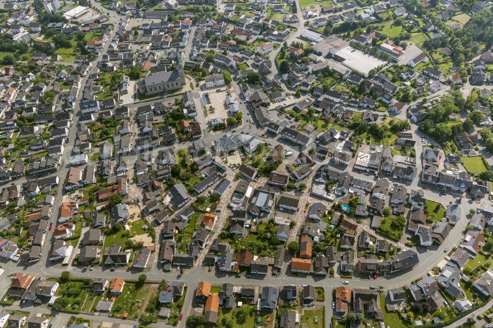 Medebach from the bird's eye view: City view from the center of Medebach in North Rhine-Westphalia