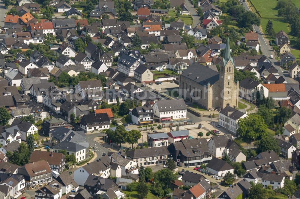 Medebach from above - City view from the center of Medebach in North Rhine-Westphalia