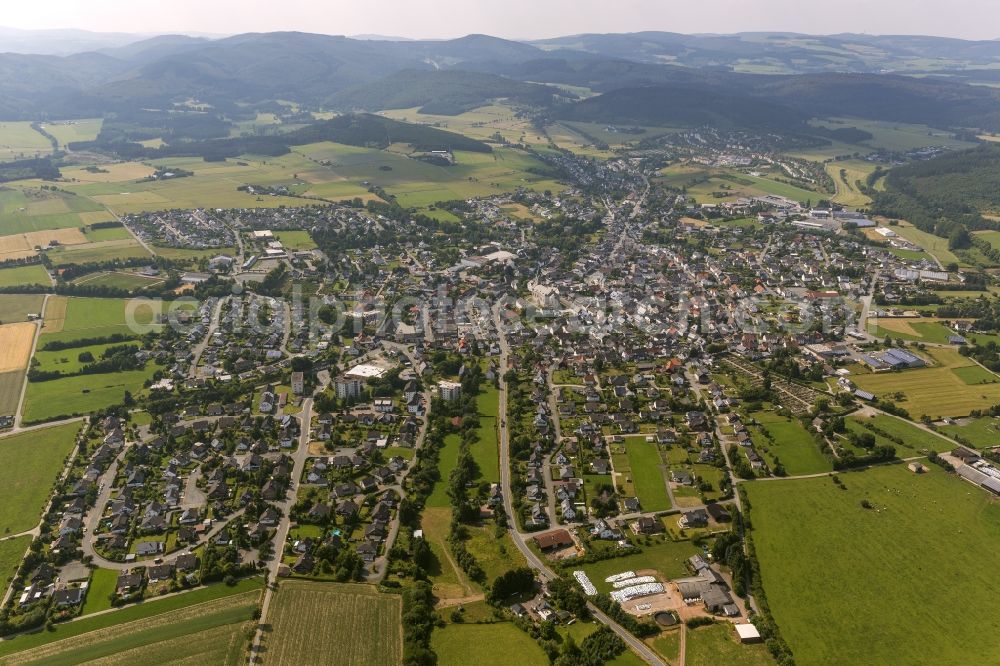 Aerial photograph Medebach - City view from the center of Medebach in North Rhine-Westphalia