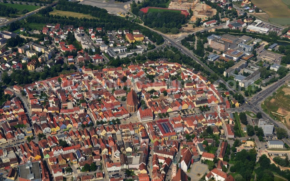 Neumarkt from the bird's eye view: City view from the center of the medieval town of Neumarkt in Bavaria