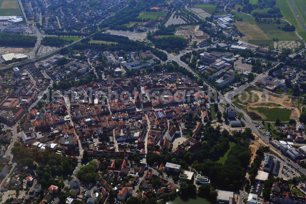 Aerial photograph Neumarkt - City view from the center of the medieval town of Neumarkt in Bavaria