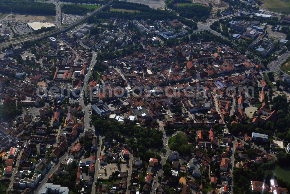 Neumarkt from above - City view from the center of the medieval town of Neumarkt in Bavaria