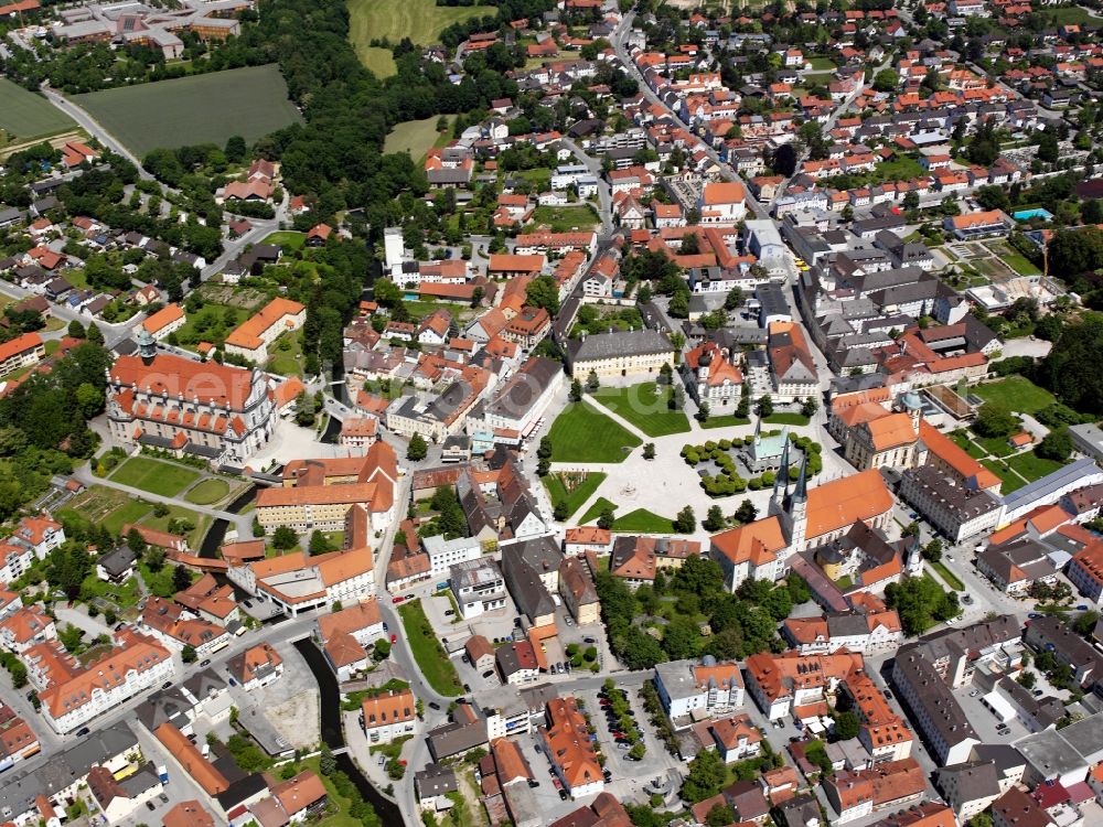 Aerial image Altötting - Cityscape from the center of Altötting in Bavaria