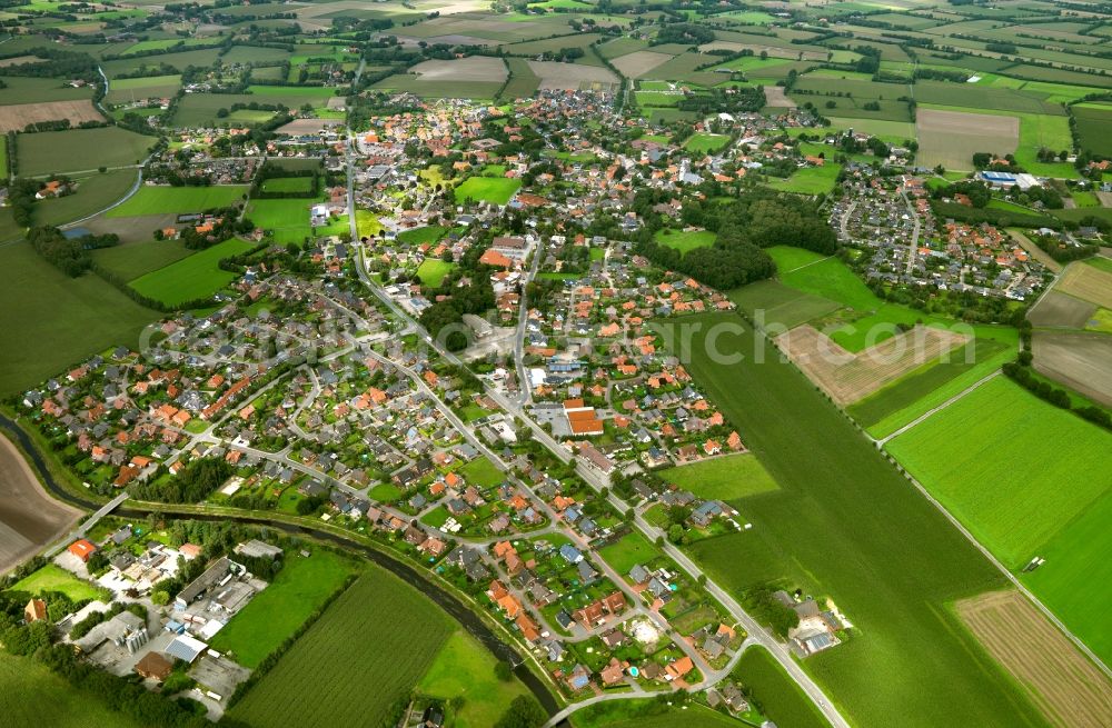 Hopsten from the bird's eye view: City view from the town center Hopsten in the state of North Rhine-Westphalia